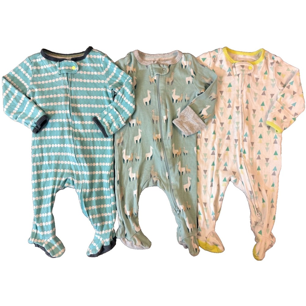 Baby Boy Sleepers 0/3 Months Sleep & Play Zipper Clothes Cloud Island Lot Bundle